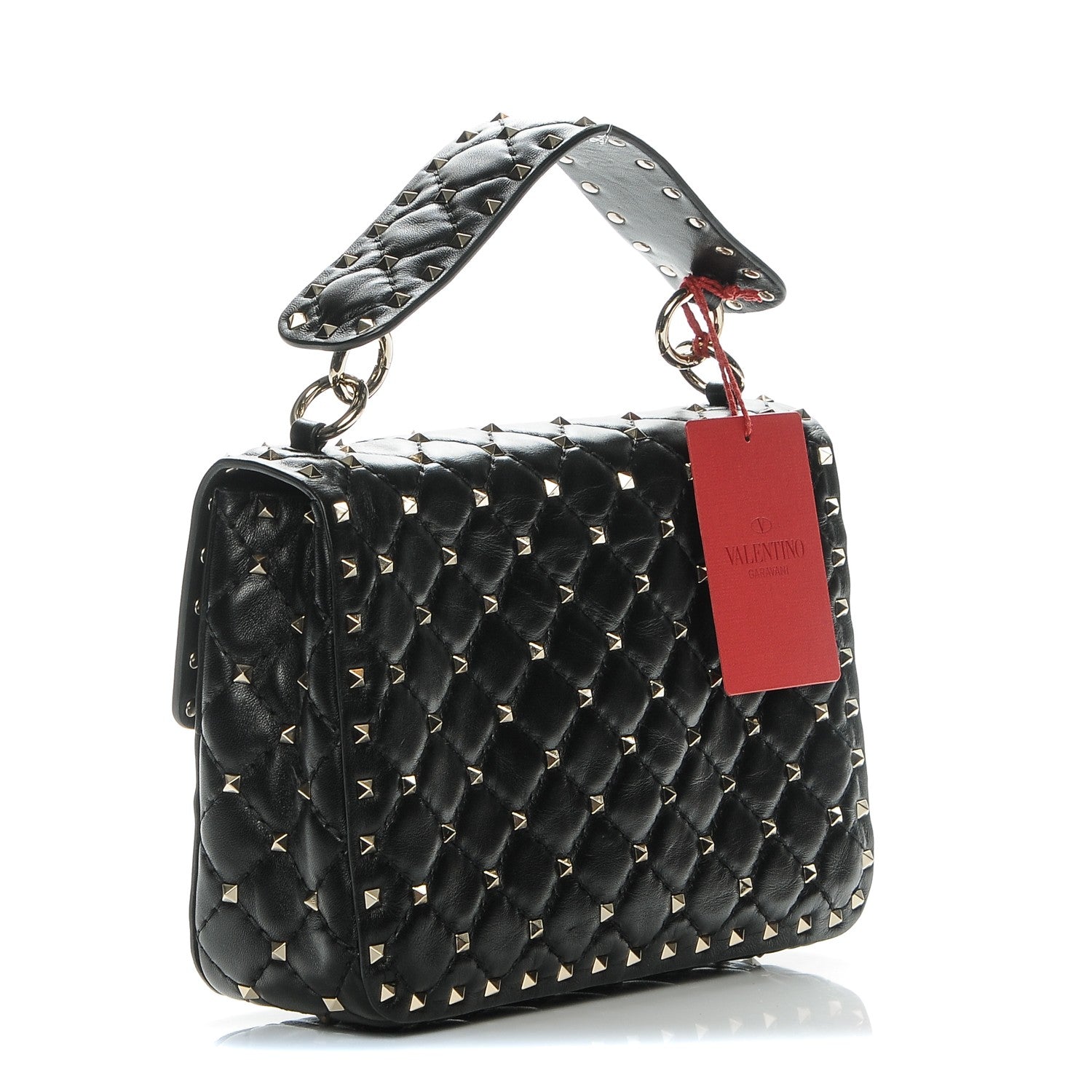 Valentino Garavani Lambskin Medium Rockstud Spike Shoulder Bag Black 3 of 6