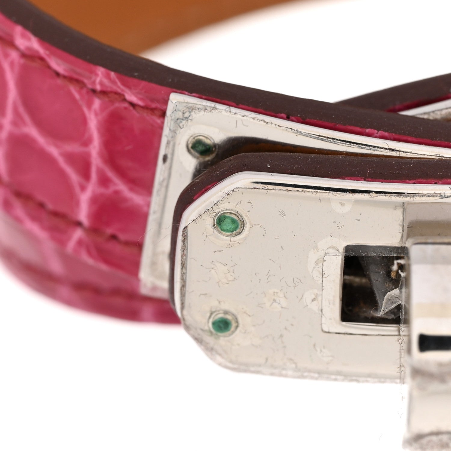 Hermes Shiny Alligator Kelly Double Tour Bracelet S Fuchsia 5 of 5