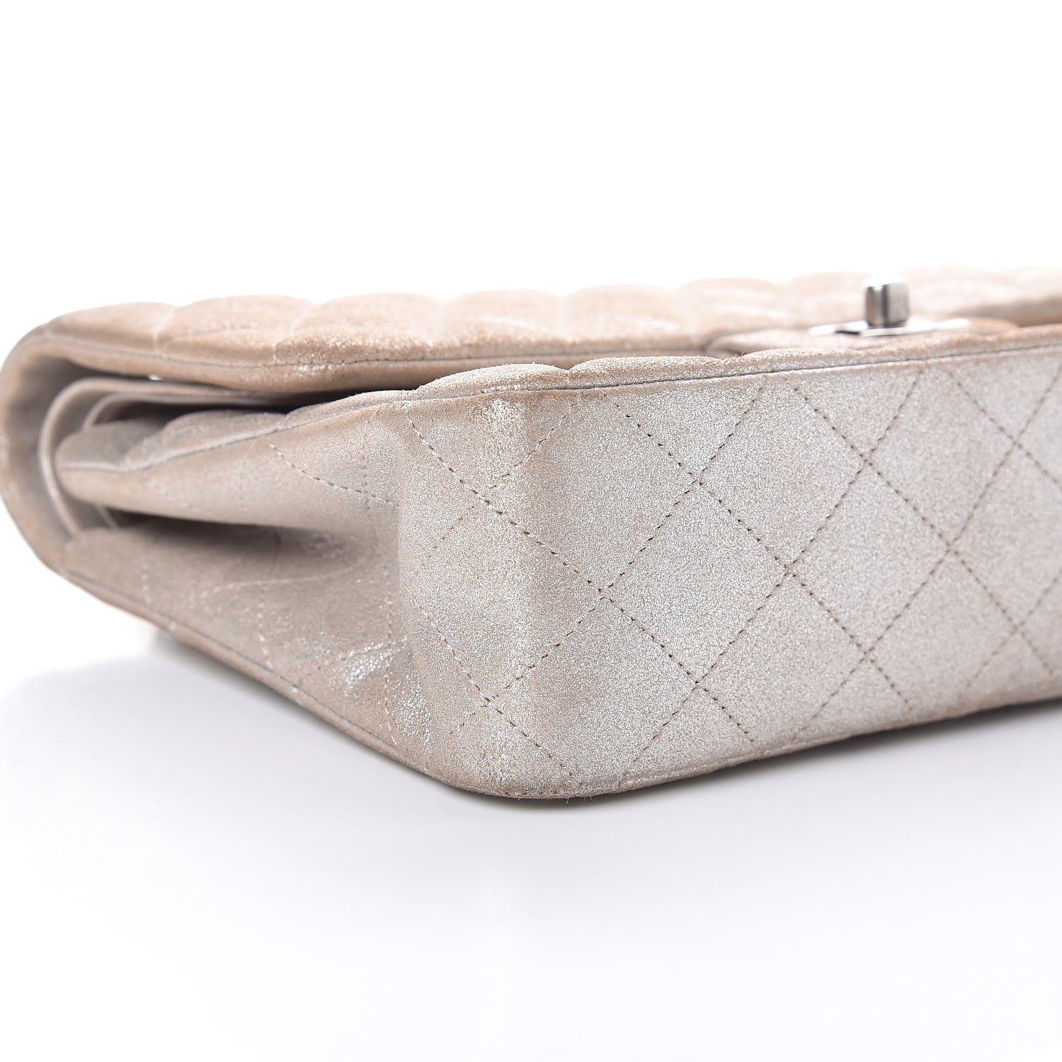 Chanel Iridescent Calfskin Medium Double Flap Light Gold 11 of 12