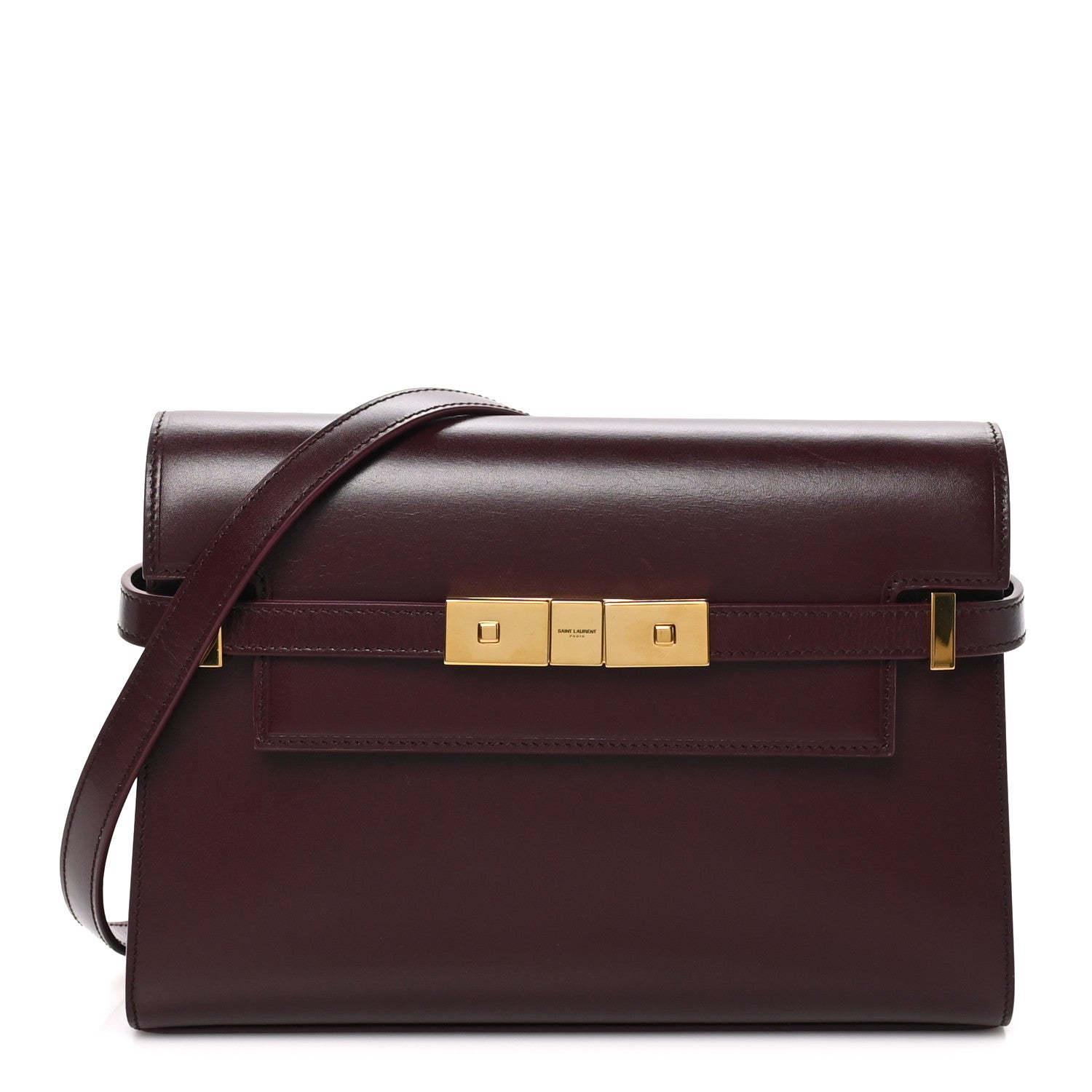 Saint Laurent Smooth Calfskin Small Manhattan Shoulder Bag Hot Wine 1 of 8