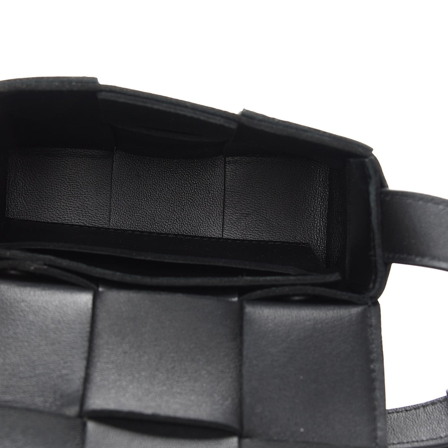 Lambskin Maxi Intrecciato Extra Mini Cassette Crossbody Bag Black