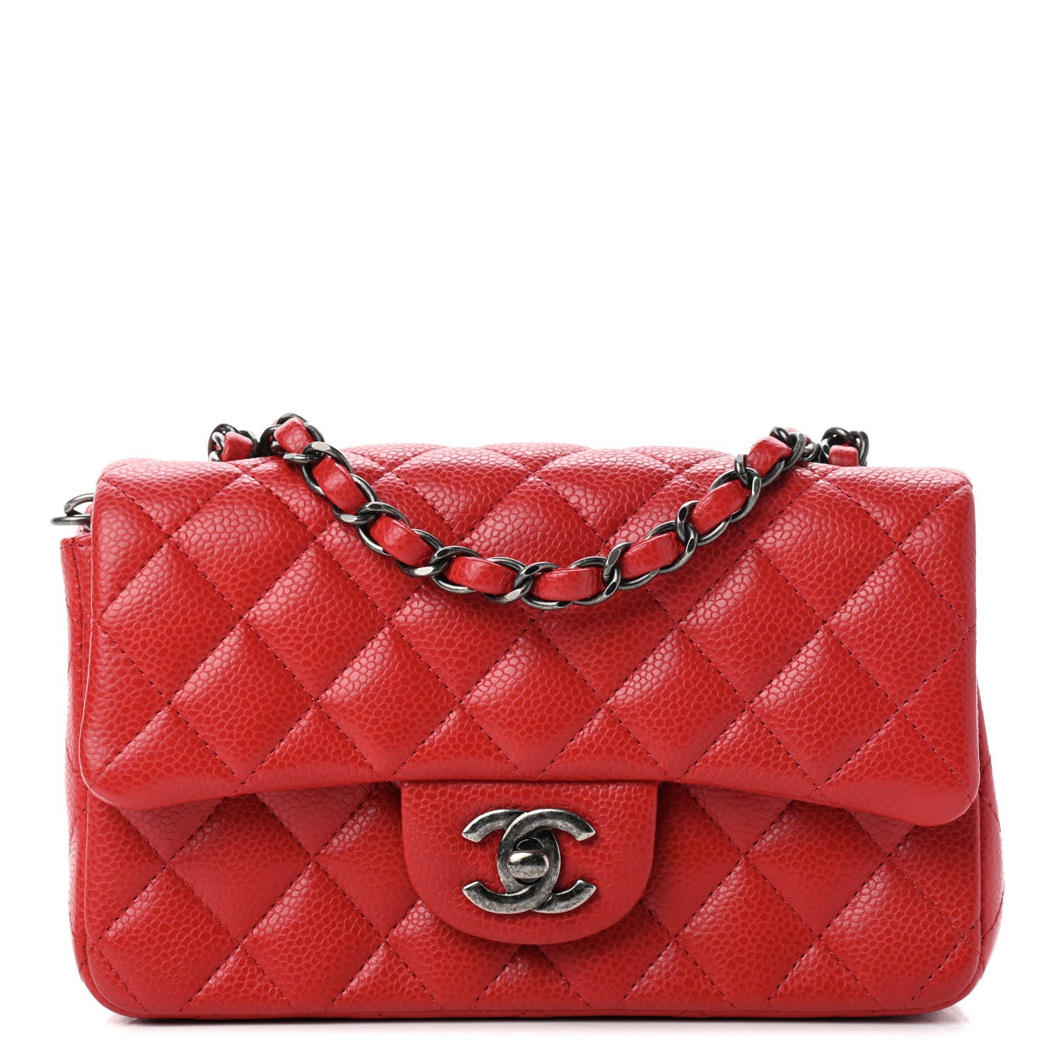 Chanel Caviar Quilted Mini Rectangular Flap Red 1 of 8