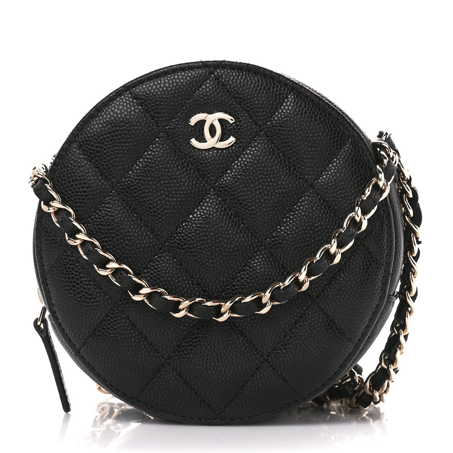 Chanel Caviar Quilted Round Clutch With Chain Black 1 of 10