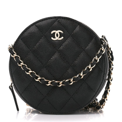 Chanel Caviar Quilted Round Clutch With Chain Black 1 of 10
