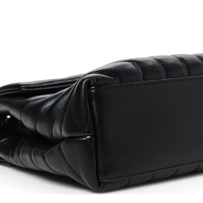 Saint Laurent Calfskin Y Quilted Monogram Monochrome Small Loulou Chain Satchel Black 9 of 10