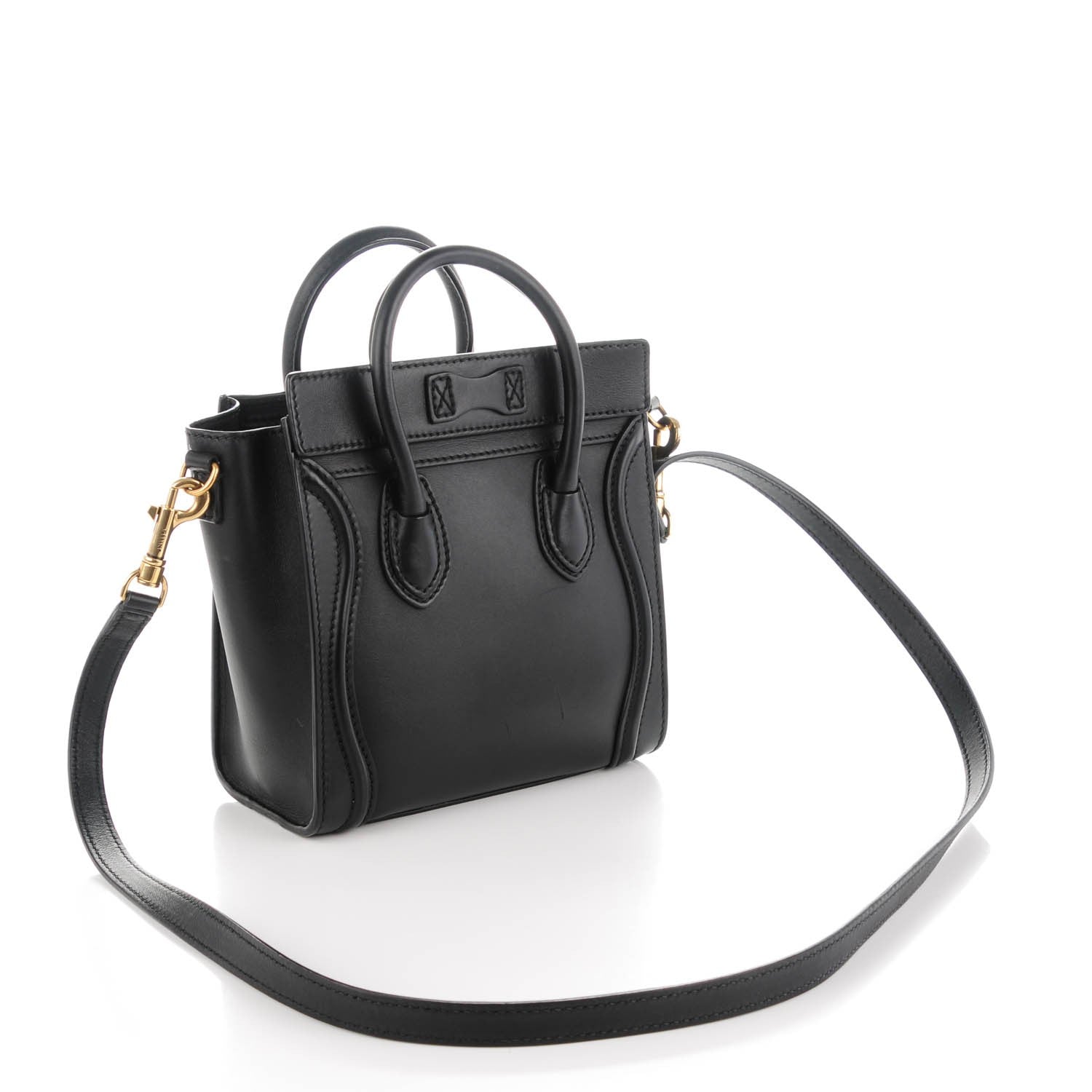 Celine Smooth Calfskin Nano Luggage Black 3 of 7