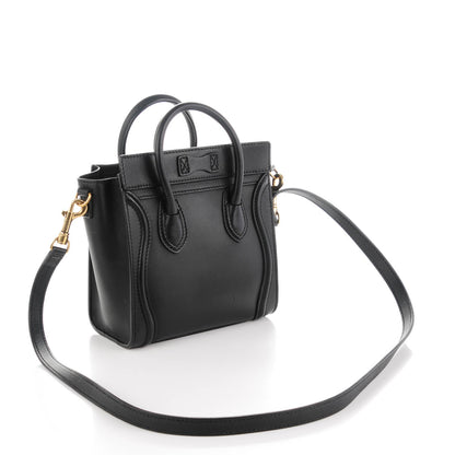 Celine Smooth Calfskin Nano Luggage Black 3 of 7