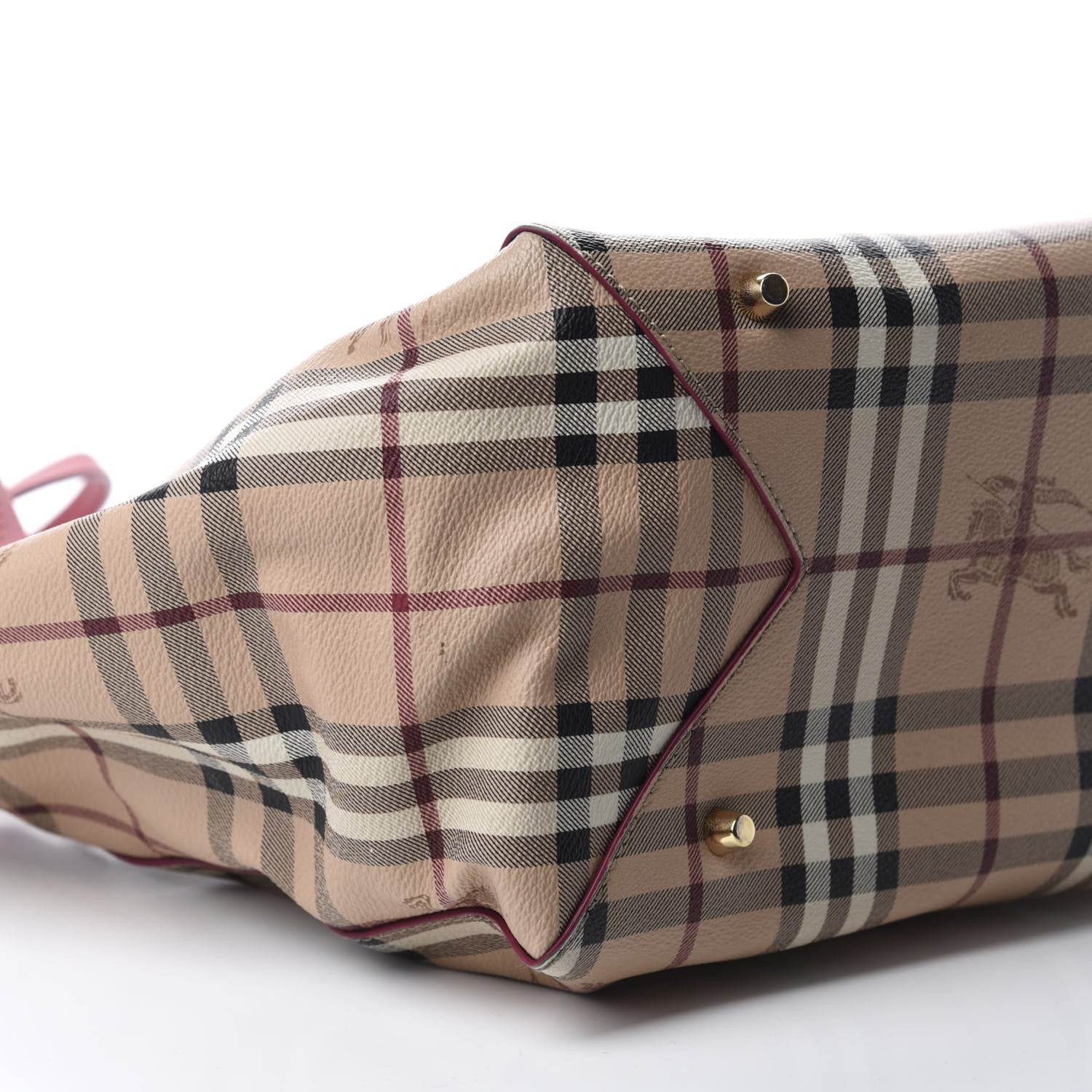 Burberry Haymarket Check Small Canterbury Tote Dark Pink 6 of 13