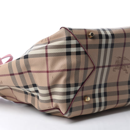 Burberry Haymarket Check Small Canterbury Tote Dark Pink 6 of 13
