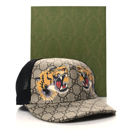 Gucci GG Supreme Monogram Tiger Print Baseball Hat M 58 Beige 12 of 12