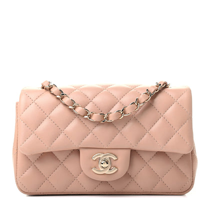 Chanel Lambskin Quilted Mini Rectangular Flap Beige 1 of 9