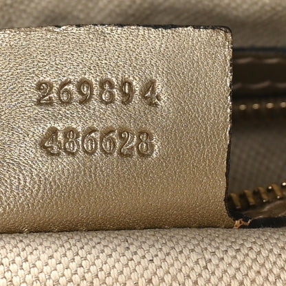Gucci Metallic Guccissima Mayfair Top Handle Satchel  Golden Beige 7 of 10