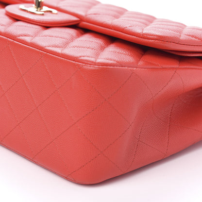 Chanel Caviar Quilted Jumbo Double Flap Red 8 of 10