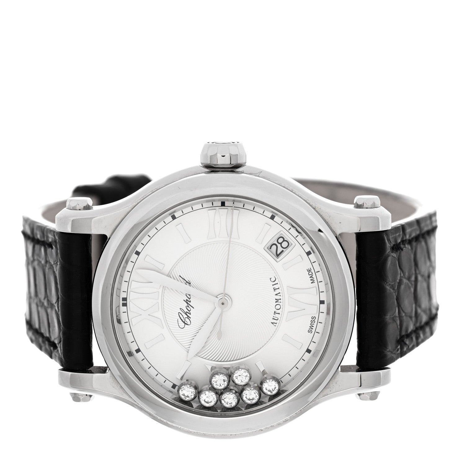 Chopard Stainless Steel Alligator 7 Diamond 36mm Happy Sport Automatic Watch 2 of 6