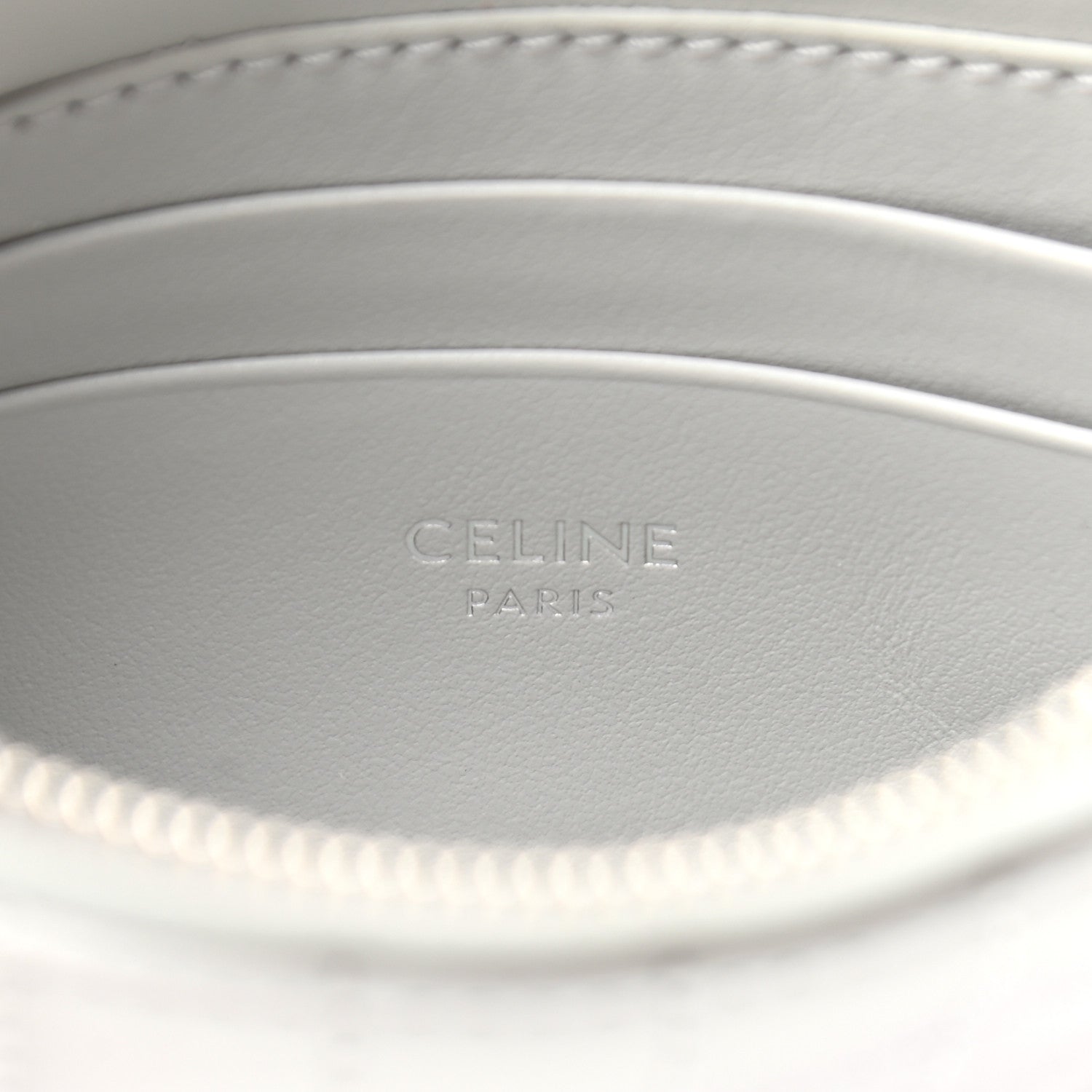 Celine Calfskin Quilted C Charm Coin Card Pouch Grey 6 of 7