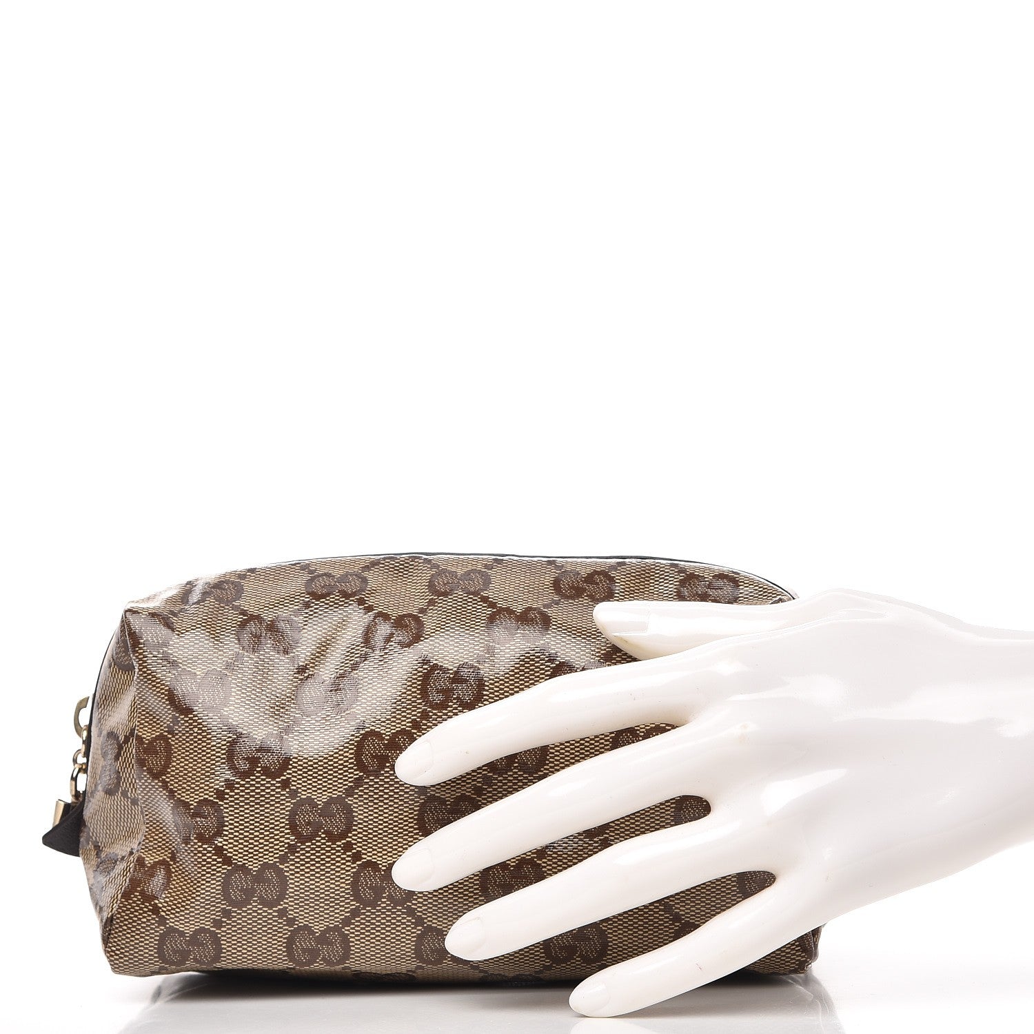 Gucci Crystal Monogram Duchessa Cosmetic Case Dark Brown 2 of 9