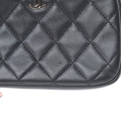 Chanel Lambskin Quilted Small Curvy Pouch Cosmetic Case Black 8 of 8