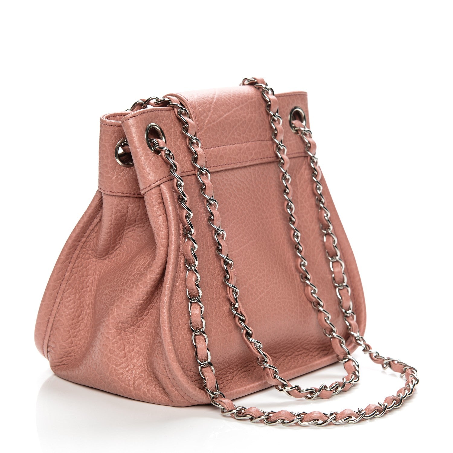 Chanel Grained Calfskin Mademoiselle Accordion Flap Pink 3 of 7