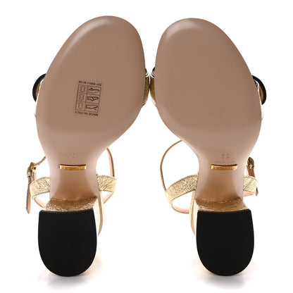 Gucci Galassia GG Marmont Ankle Wrap 75mm Sandals 35 Platino 6 of 9