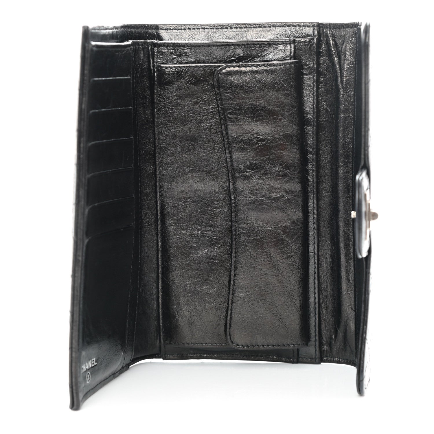 Chanel Glazed Calfskin Quilted Reissue Long Flap Wallet Black 5 of 12
