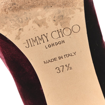 Jimmy Choo Velvet Romy 100 Pumps 37.5 Bordeaux 7 of 9