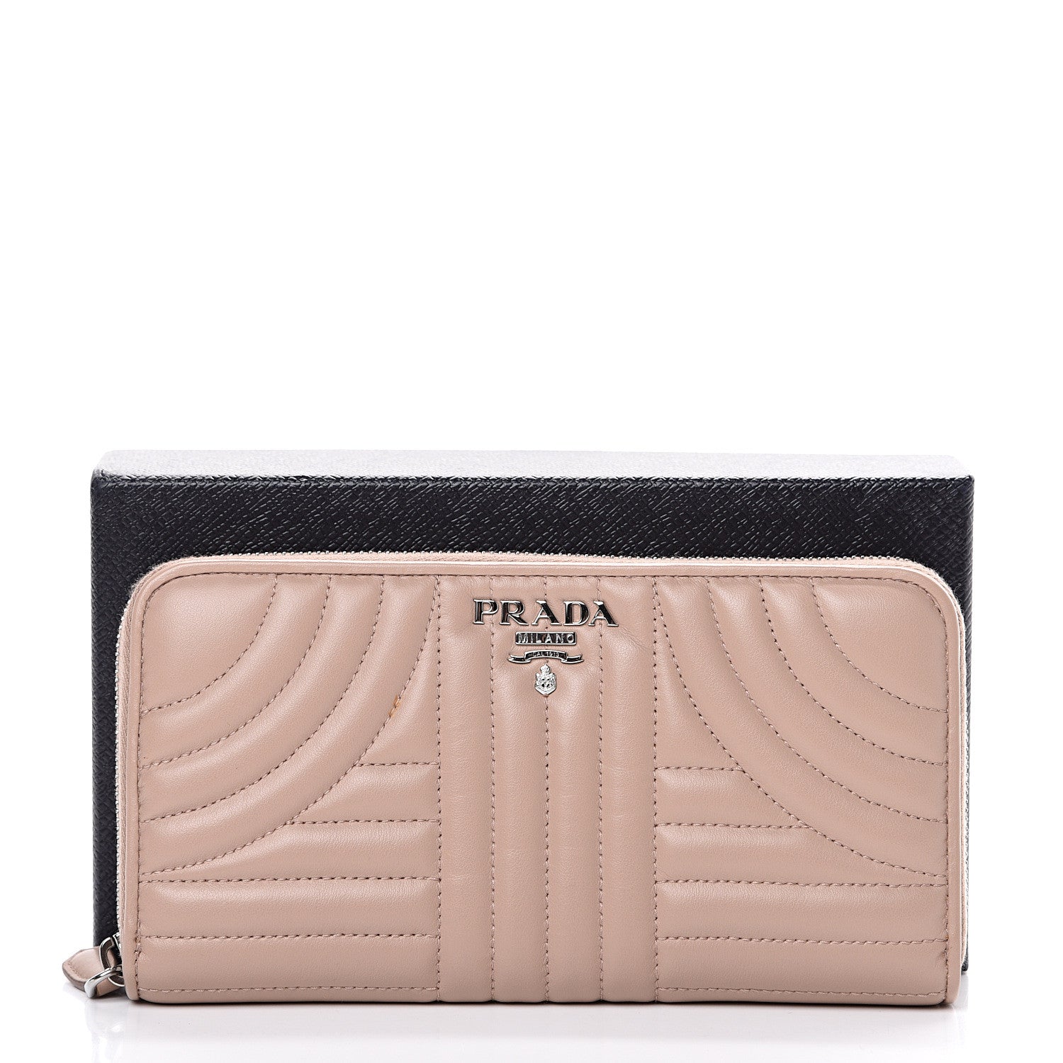 Prada Soft Calfskin Diagramme Zip Around Wallet Cipria 7 of 7