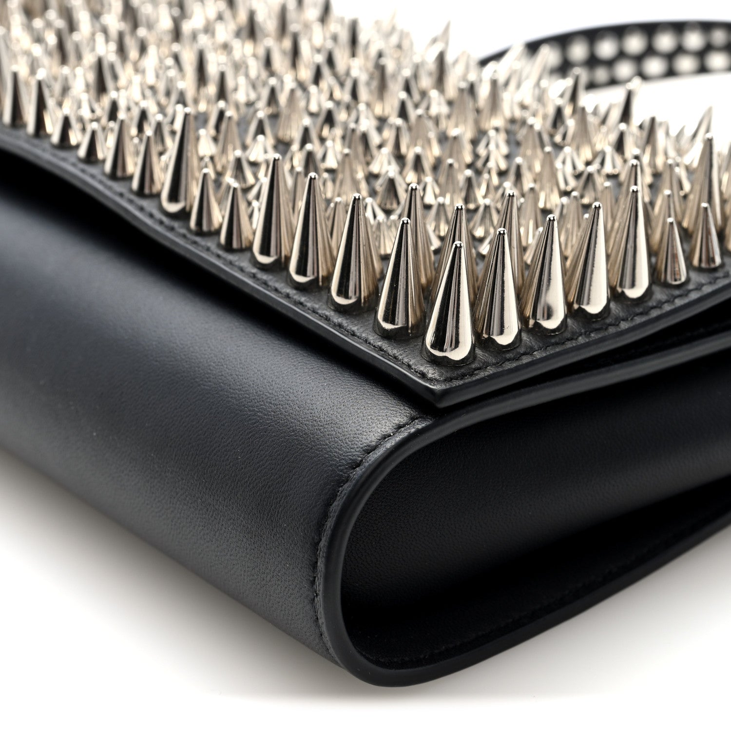 Christian Louboutin Nappa Estepic Spikes Paloma Clutch Black Silver 9 of 9