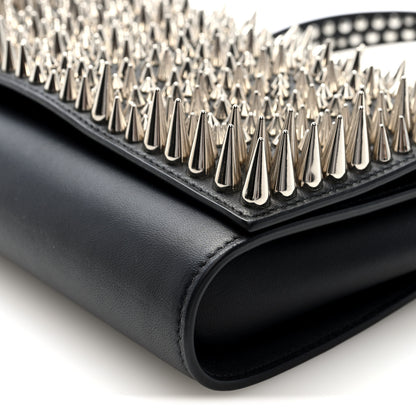 Christian Louboutin Nappa Estepic Spikes Paloma Clutch Black Silver 9 of 9