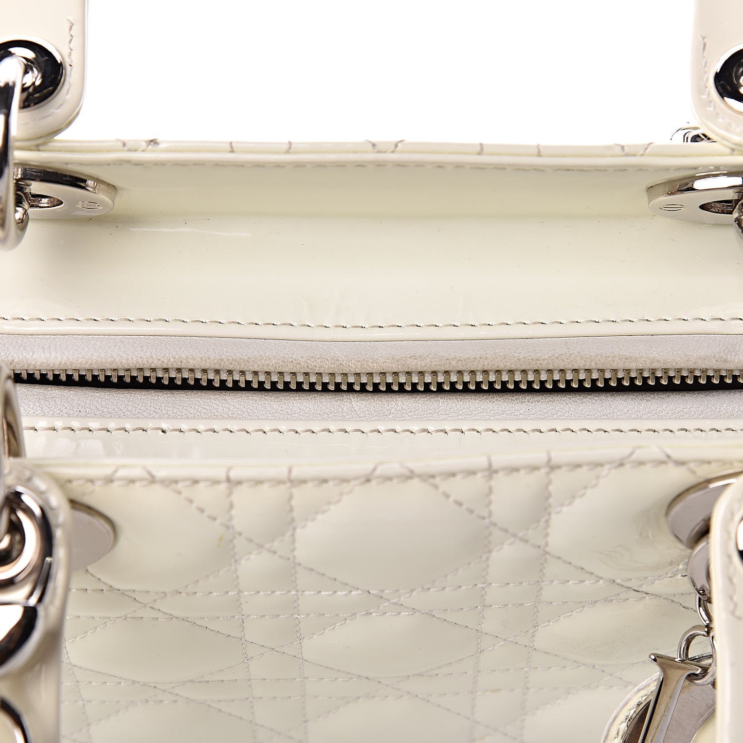 Patent Cannage Large Lady Dior White