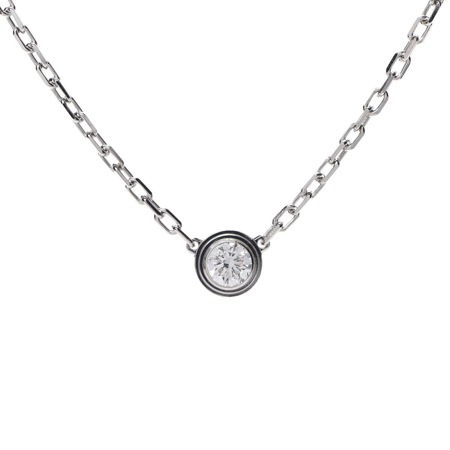 Cartier 18K White Gold Diamond SM D'Amour Pendant Necklace 5 of 5