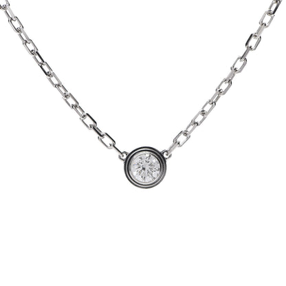 Cartier 18K White Gold Diamond SM D'Amour Pendant Necklace 5 of 5