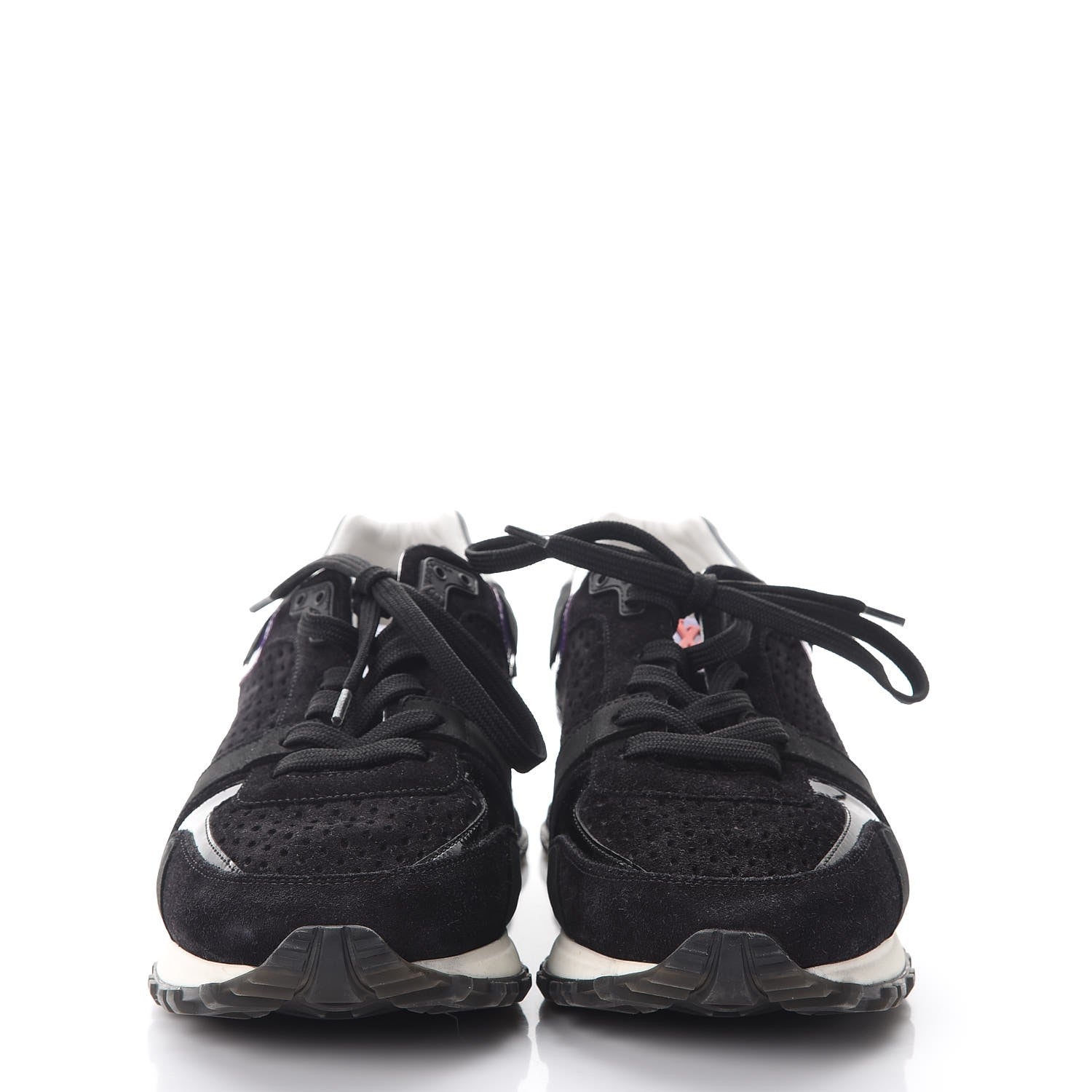 Louis Vuitton Nubuck Calfskin Perforated Run Away Sneakers 38.5 Black 2 of 10