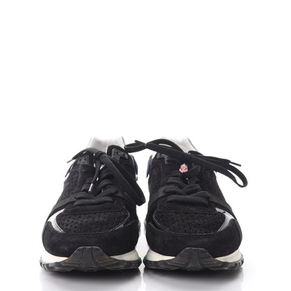 Louis Vuitton Nubuck Calfskin Perforated Run Away Sneakers 38.5 Black 2 of 10