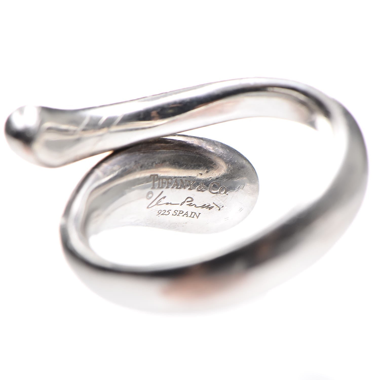 Tiffany Sterling Silver Elsa Peretti Teardrop Ring 54 6.75 5 of 5