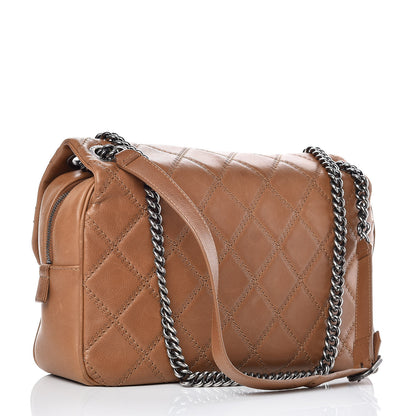 Chanel Calfskin Quilted Jumbo Coco Sporran Flap Light Brown 3 of 9