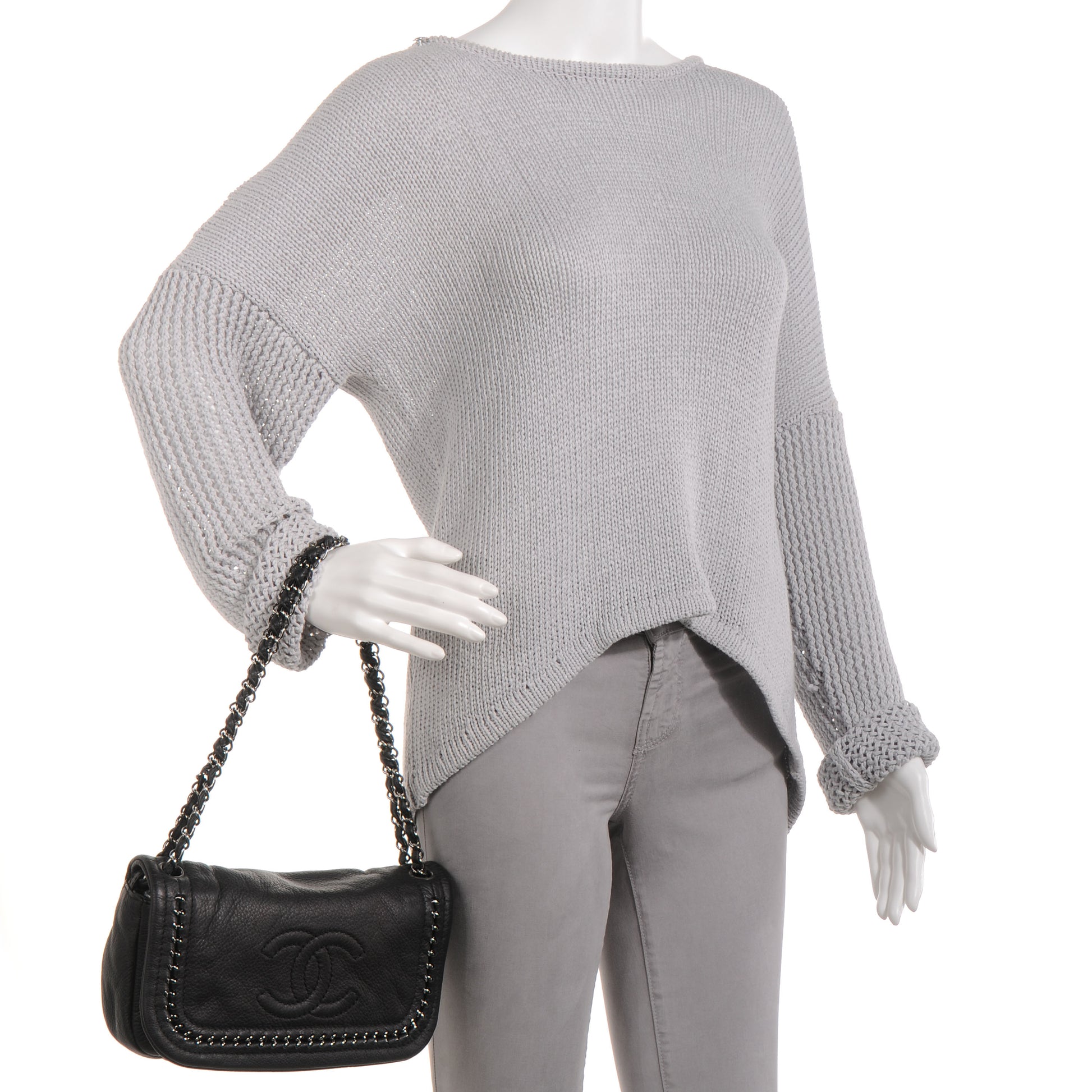 Chanel Deerskin Luxe Ligne Small Flap Bag Black 2 of 7