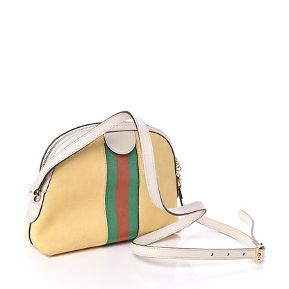 Gucci Suede Calfskin GG Web Small Ophidia Dome Shoulder Bag Burro New Mystic White 3 of 10