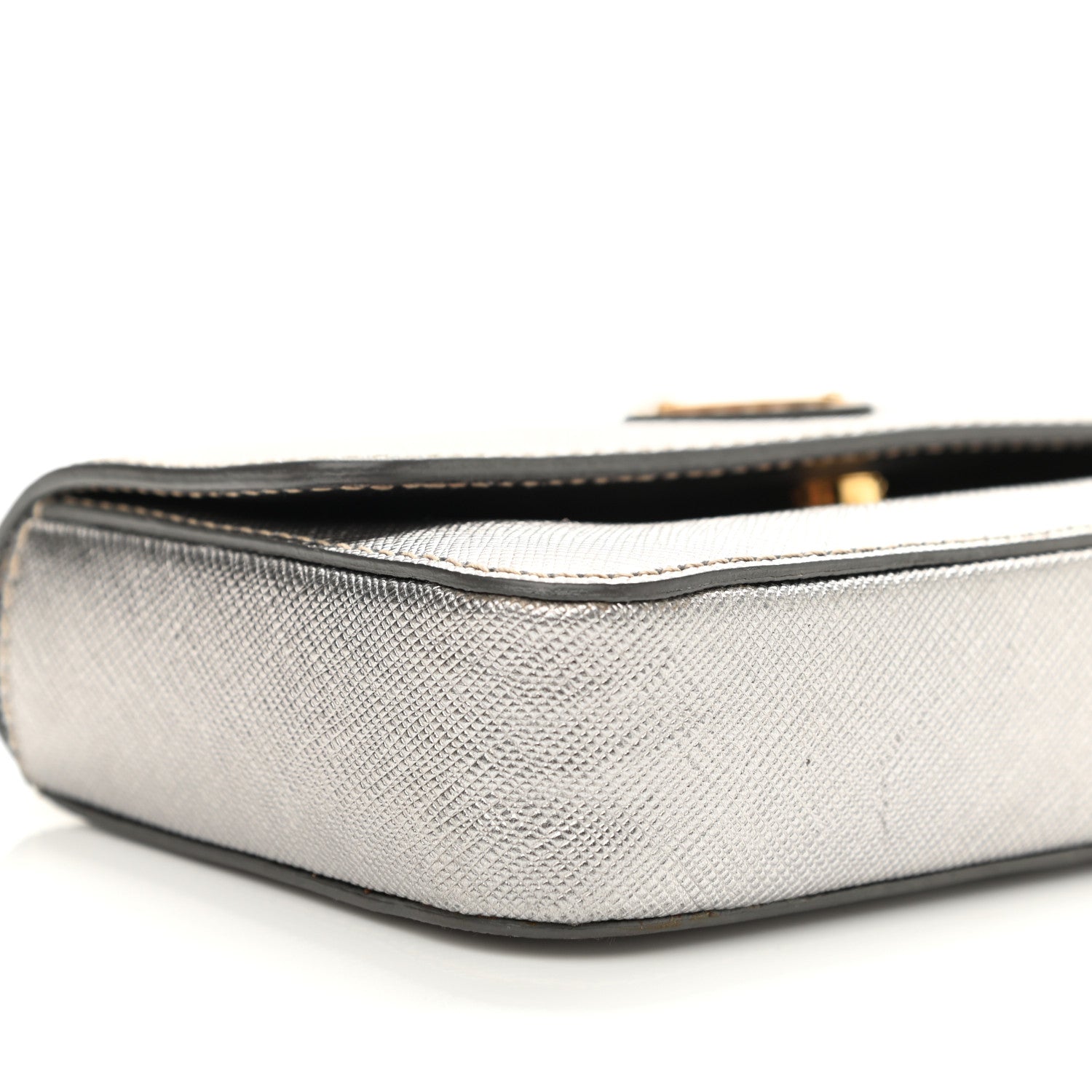 Prada Saffiano Lux Chain Shoulder Bag Argento 9 of 17