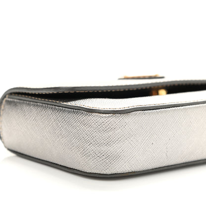 Prada Saffiano Lux Chain Shoulder Bag Argento 9 of 17