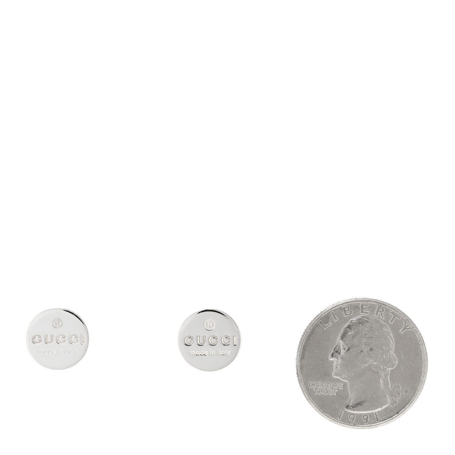 Gucci Sterling Silver Round Stud Earrings 2 of 5