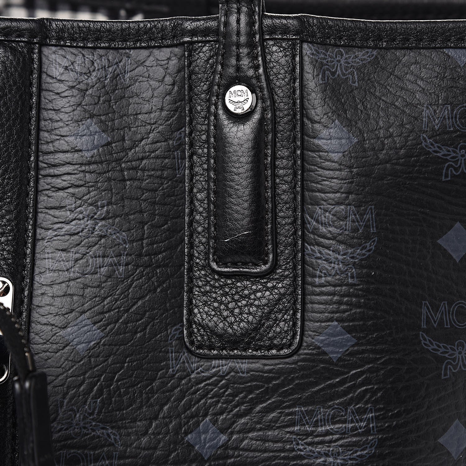 MCM Visetos Medium Liz Reversible Shopper Tote Black 18 of 22