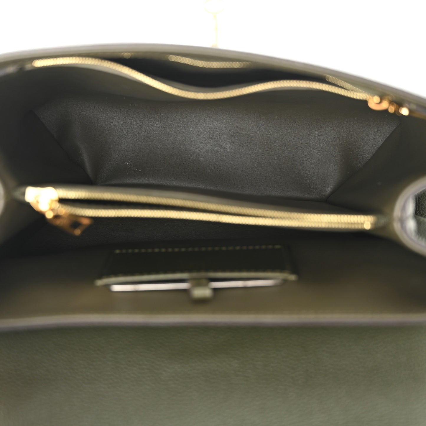 Grained Smooth Calfskin Rose Des Vents MM Khaki