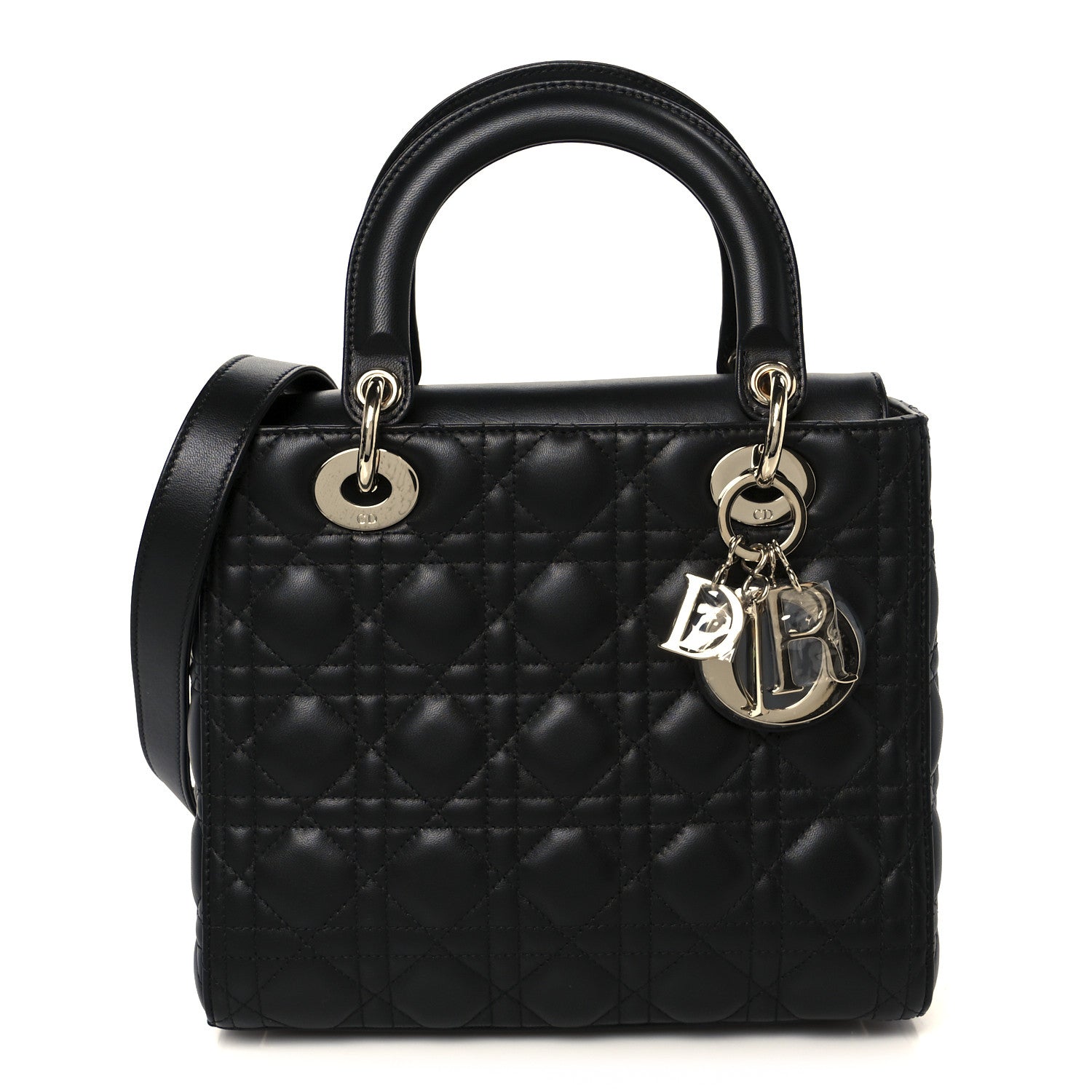 Christian Dior Lambskin Cannage Medium Lady Dior Black 1 of 10