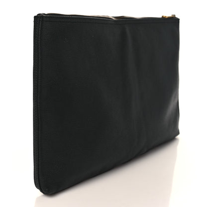 Gucci Pebbled Calfskin Large Logo Portfolio Clutch Black 4 of 7