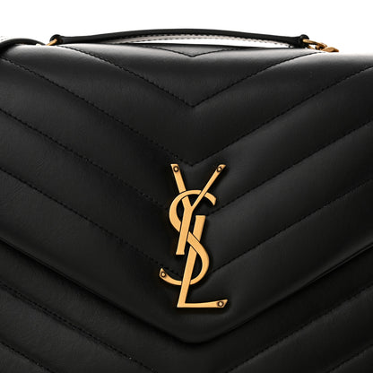 Saint Laurent Calfskin Y Quilted Monogram Medium Loulou Chain Satchel Black 7 of 9