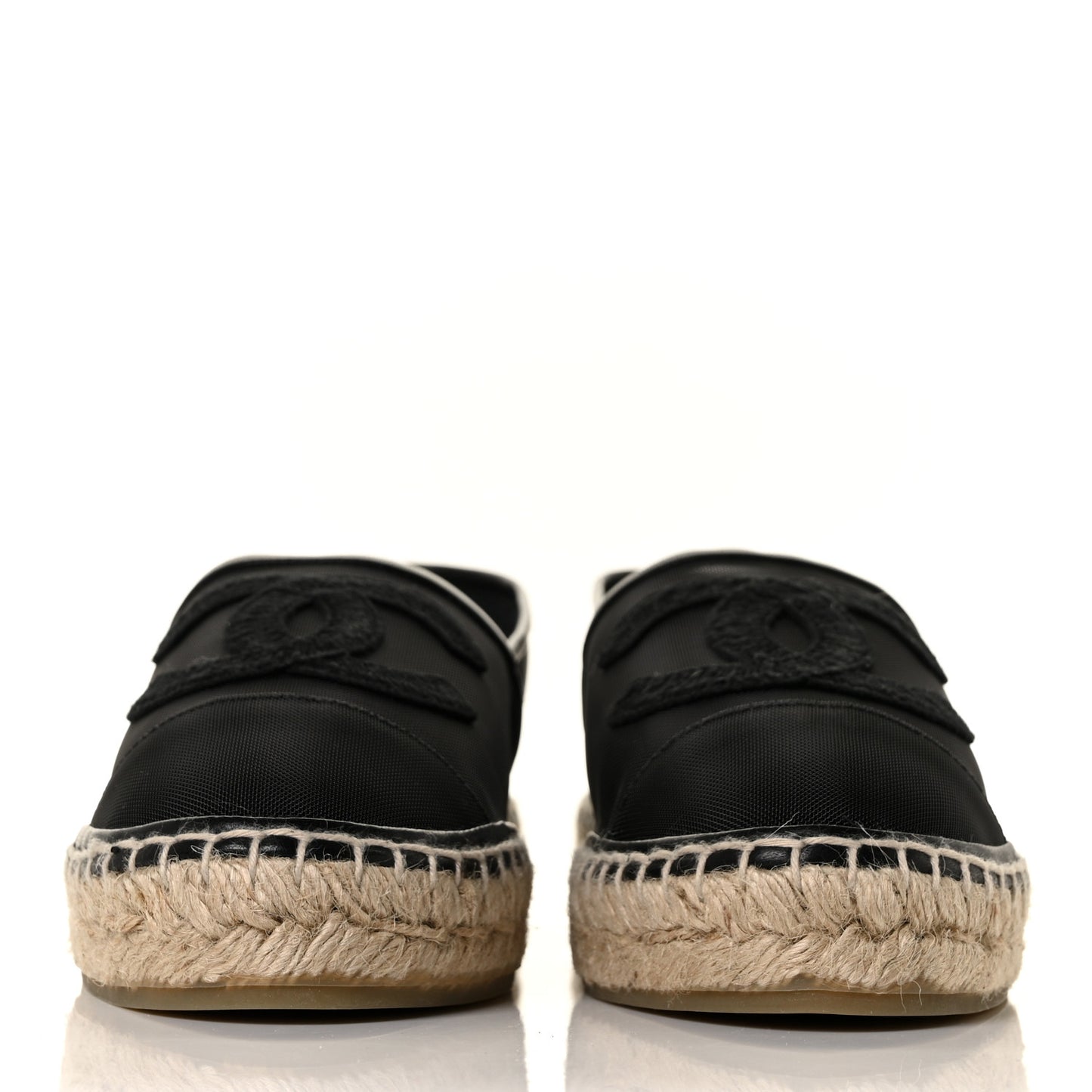 Mesh Grosgrain CC Espadrilles 41 Black