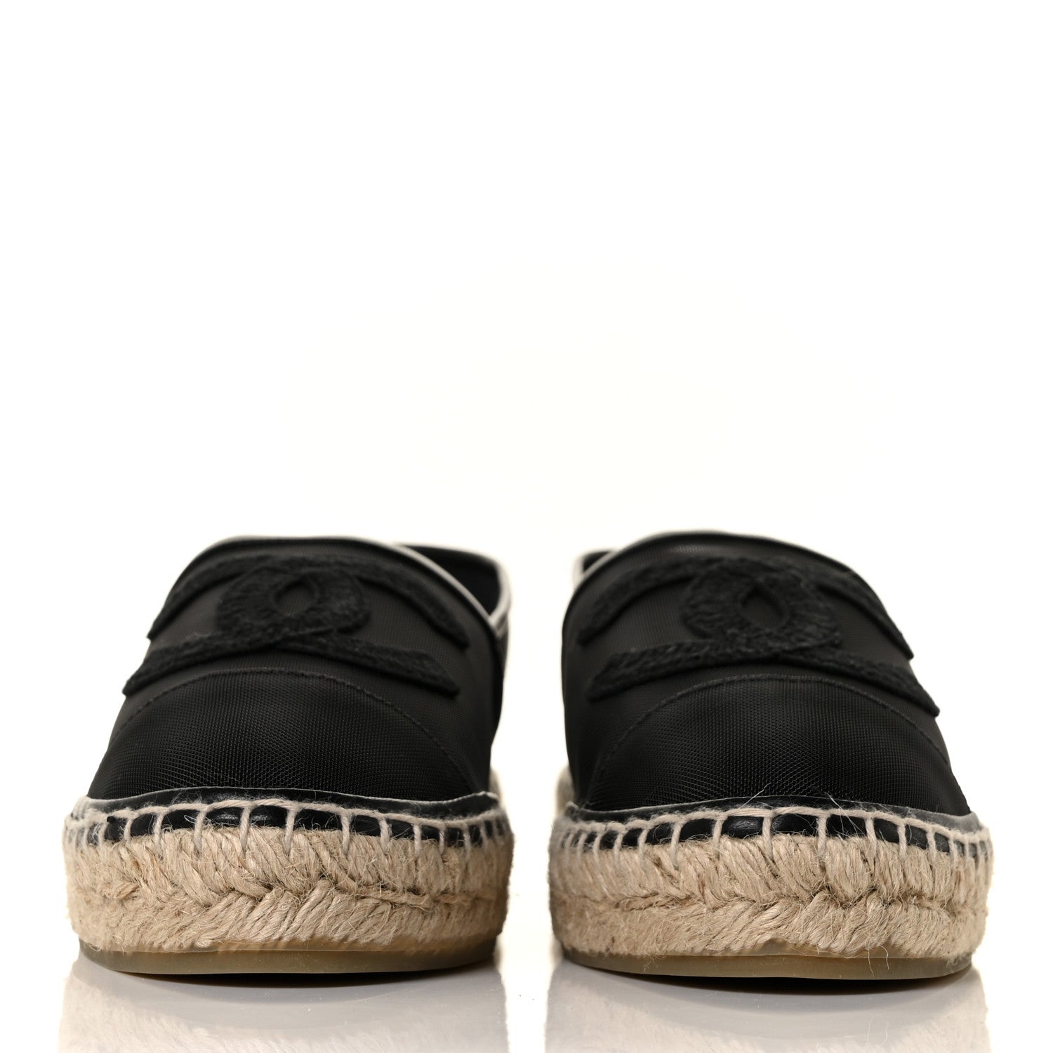 Chanel Mesh Grosgrain CC Espadrilles 41 Black 2 of 9