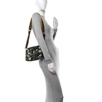 Fendi Textured Calfskin Bugs Camouflage Medium Camera Case Multicolor Military 2 of 15