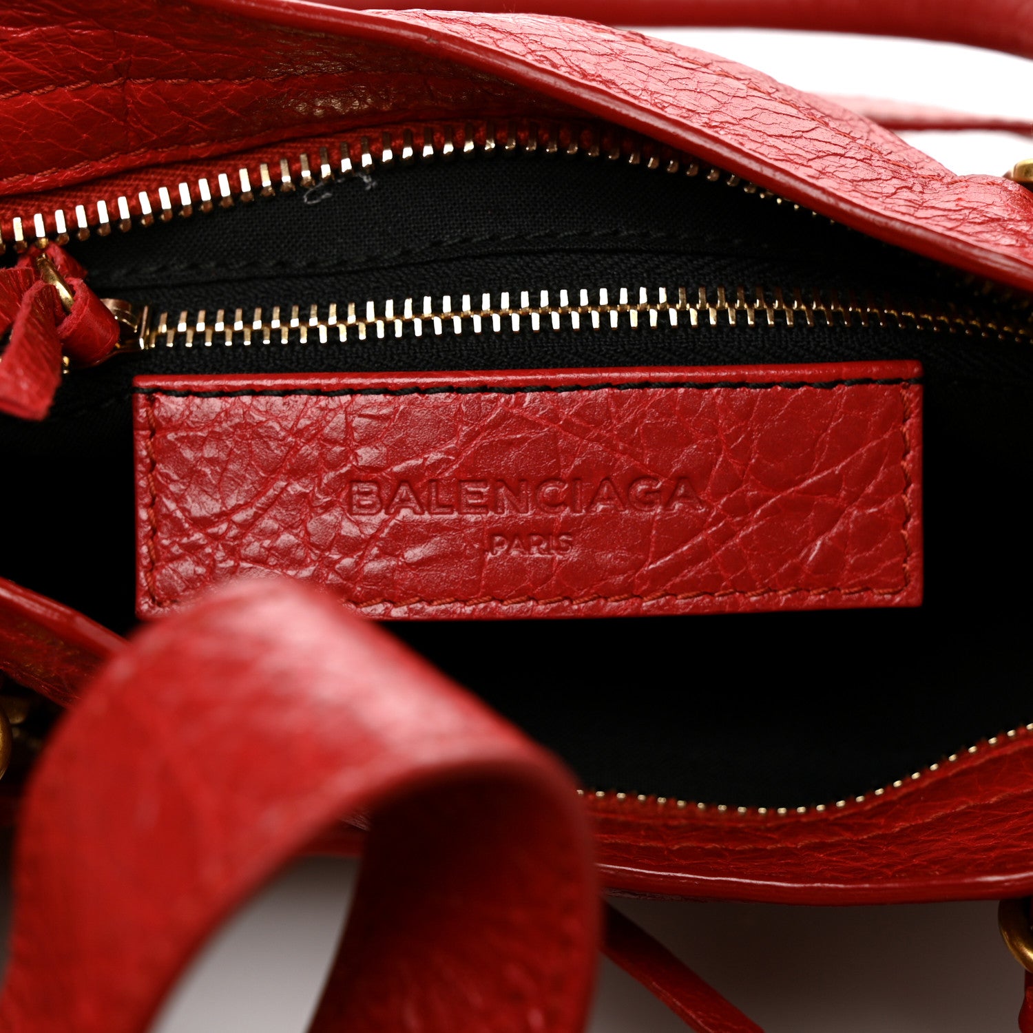 Balenciaga Agneau Gold Metallic Edge Hardware Mini City Rouge Rubis 6 of 10