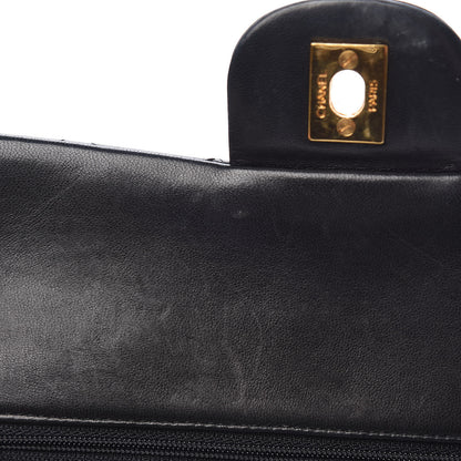Chanel Lambskin Quilted Medium Double Flap Black 14 of 19